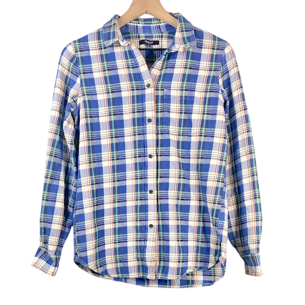 Madewell Women’s Boyfriend Button Down Flannel Shirt in Tulsa Plaid Size Small